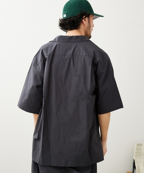 Snow Peak（スノーピーク）の「【Snow Peak/スノーピーク×JS】別注 焚 ライトリップストップ 半袖シャツ（シャツ/ブラウス・メンズ・ベージュ/クリアブラック・MEDIUM/LARGE）」の13枚目の写真