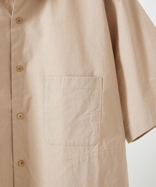 Snow Peak（スノーピーク）の「【Snow Peak/スノーピーク×JS】別注 焚 ライトリップストップ 半袖シャツ（シャツ/ブラウス・メンズ・ベージュ/クリアブラック・MEDIUM/LARGE）」の4枚目の写真