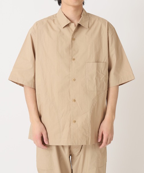 Snow Peak（スノーピーク）の「【Snow Peak/スノーピーク×JS】別注 焚 ライトリップストップ 半袖シャツ（シャツ/ブラウス・メンズ・ベージュ/クリアブラック・MEDIUM/LARGE）」の16枚目の写真