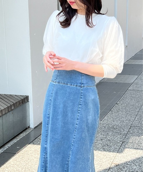 one way（ワンウェイ）の「チュールレイヤード6分袖トップス（Tシャツ/カットソー・レディース・ホワイト/ライトグレー/ブラック/ライトピンク・FREE）」の16枚目の写真