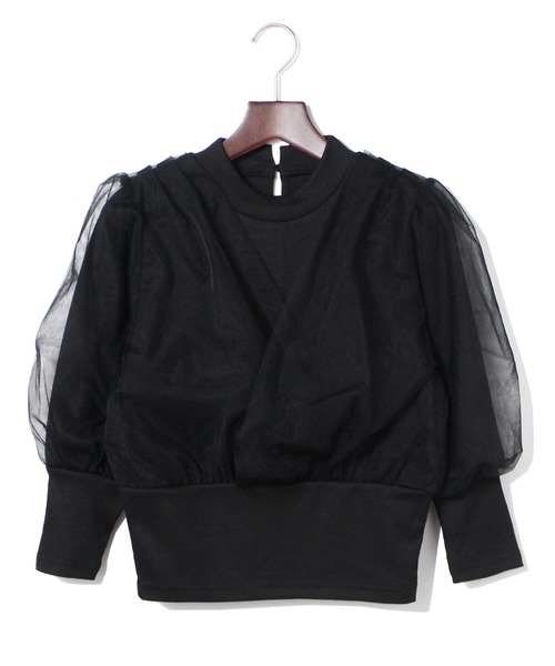 one way（ワンウェイ）の「チュールレイヤード6分袖トップス（Tシャツ/カットソー・レディース・ホワイト/ライトグレー/ブラック/ライトピンク・FREE）」の9枚目の写真