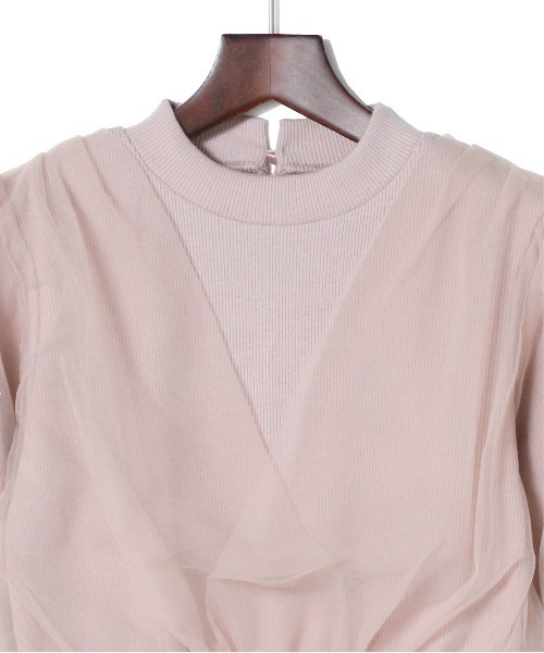 one way（ワンウェイ）の「チュールレイヤード6分袖トップス（Tシャツ/カットソー・レディース・ホワイト/ライトグレー/ブラック/ライトピンク・FREE）」の18枚目の写真