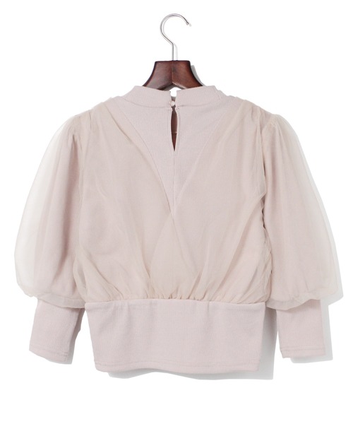 one way（ワンウェイ）の「チュールレイヤード6分袖トップス（Tシャツ/カットソー・レディース・ホワイト/ライトグレー/ブラック/ライトピンク・FREE）」の15枚目の写真