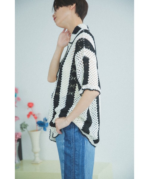 mag.by c（マグバイシー）の「(mag.by c)ストライプクロシェポロニット（ニット/セーター・レディース・ブラウン/ブラック・ONE SIZE）」の8枚目の写真