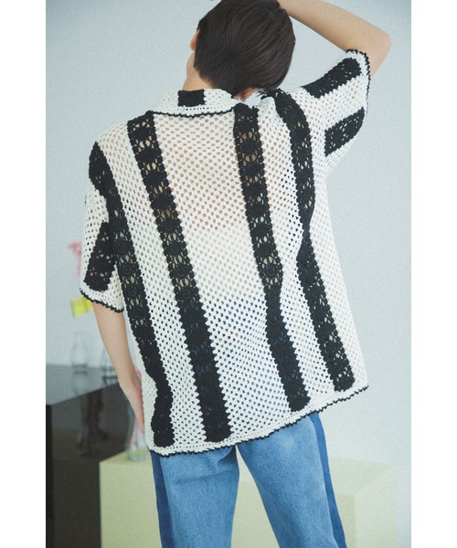 mag.by c（マグバイシー）の「(mag.by c)ストライプクロシェポロニット（ニット/セーター・レディース・ブラウン/ブラック・ONE SIZE）」の9枚目の写真