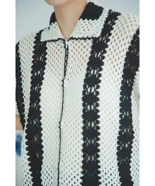 mag.by c（マグバイシー）の「(mag.by c)ストライプクロシェポロニット（ニット/セーター・レディース・ブラウン/ブラック・ONE SIZE）」の10枚目の写真