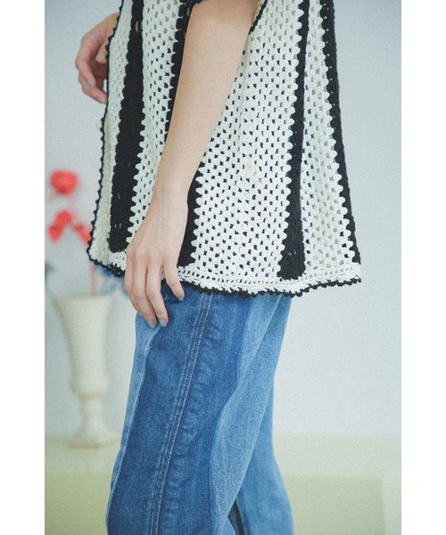 mag.by c（マグバイシー）の「(mag.by c)ストライプクロシェポロニット（ニット/セーター・レディース・ブラウン/ブラック・ONE SIZE）」の12枚目の写真