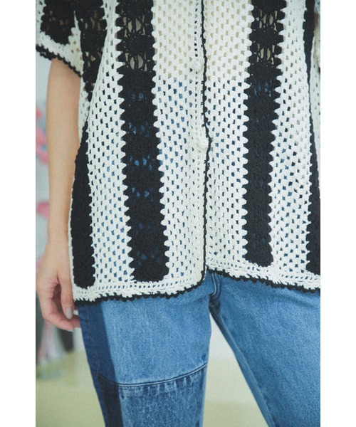 mag.by c（マグバイシー）の「(mag.by c)ストライプクロシェポロニット（ニット/セーター・レディース・ブラウン/ブラック・ONE SIZE）」の13枚目の写真