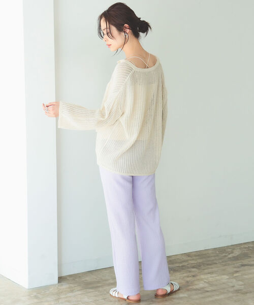 B:MING by BEAMS（ビーミングバイビームス）の「B:MING by BEAMS / オーガニックコットン 透かしニット プルオーバー 22SS（ニット/セーター・レディース・アイボリー/ブラウン/ベージュ・ONE SIZE）」の15枚目の写真