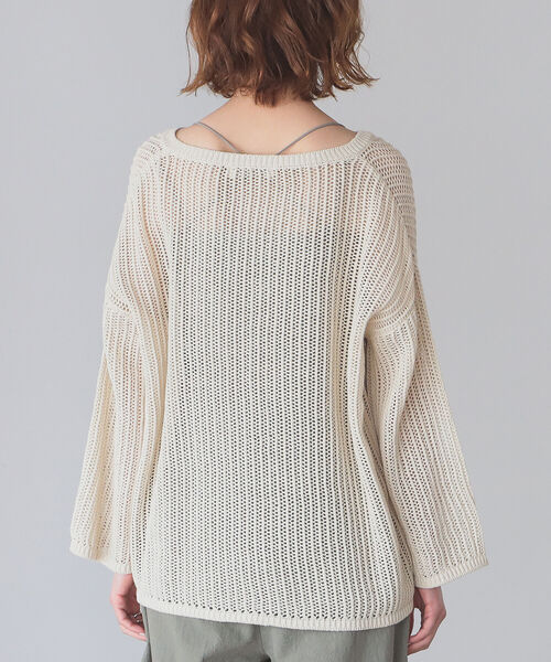 B:MING by BEAMS（ビーミングバイビームス）の「B:MING by BEAMS / オーガニックコットン 透かしニット プルオーバー 22SS（ニット/セーター・レディース・アイボリー/ブラウン/ベージュ・ONE SIZE）」の22枚目の写真