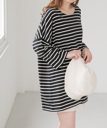 Heather | ボーダーT（7分袖）　281541(Tシャツ/カットソー)