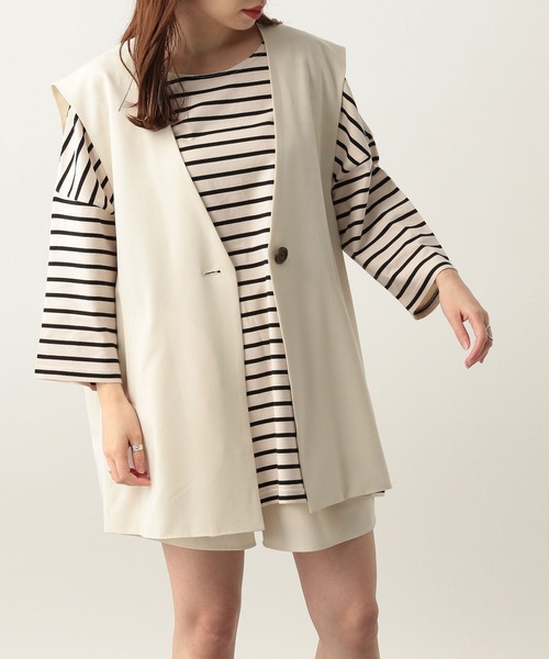 Heather（ヘザー）の「ボーダーT（7分袖）　281541（Tシャツ/カットソー・レディース・ホワイト系その他/ブラック系その他/ピンク系その他・FREE）」の6枚目の写真