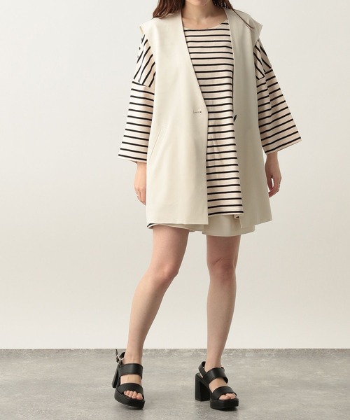 Heather（ヘザー）の「ボーダーT（7分袖）　281541（Tシャツ/カットソー・レディース・ホワイト系その他/ブラック系その他/ピンク系その他・FREE）」の8枚目の写真