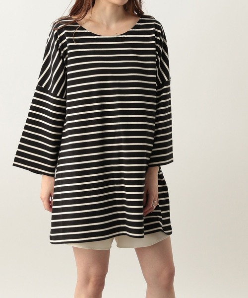 Heather（ヘザー）の「ボーダーT（7分袖）　281541（Tシャツ/カットソー・レディース・ホワイト系その他/ブラック系その他/ピンク系その他・FREE）」の9枚目の写真