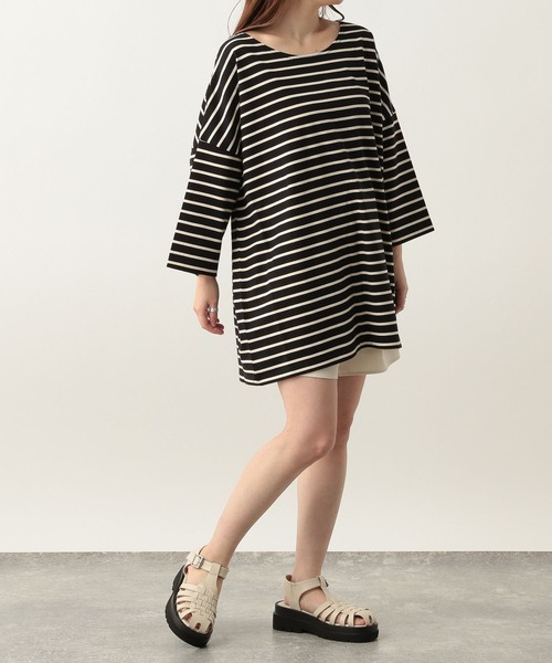 Heather（ヘザー）の「ボーダーT（7分袖）　281541（Tシャツ/カットソー・レディース・ホワイト系その他/ブラック系その他/ピンク系その他・FREE）」の10枚目の写真