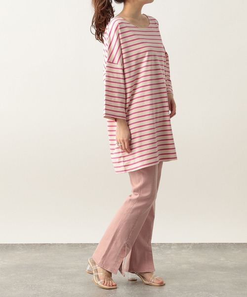 Heather（ヘザー）の「ボーダーT（7分袖）　281541（Tシャツ/カットソー・レディース・ホワイト系その他/ブラック系その他/ピンク系その他・FREE）」の12枚目の写真