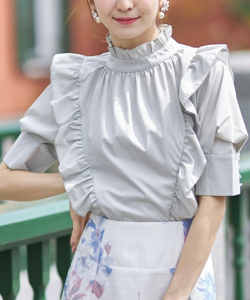 フリル付きスカートとブラウスのセットです❢ tocco closet（トッコ クローゼット）の「ラッフルフリル付き