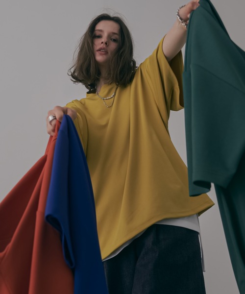 shiki tokyo（シキトウキョウ）の「Oversized Tuck Ballon Color Tee / オーバーサイズタックバルーンカラーTシャツ（Tシャツ/カットソー・メンズ・イエロー/オレンジ/ブルー/グリーン・SMALL/MEDIUM/LARGE）」の3枚目の写真