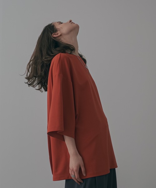 shiki tokyo（シキトウキョウ）の「Oversized Tuck Ballon Color Tee / オーバーサイズタックバルーンカラーTシャツ（Tシャツ/カットソー・メンズ・イエロー/オレンジ/ブルー/グリーン・SMALL/MEDIUM/LARGE）」の4枚目の写真