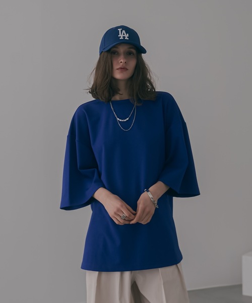 shiki tokyo（シキトウキョウ）の「Oversized Tuck Ballon Color Tee / オーバーサイズタックバルーンカラーTシャツ（Tシャツ/カットソー・メンズ・イエロー/オレンジ/ブルー/グリーン・SMALL/MEDIUM/LARGE）」の14枚目の写真