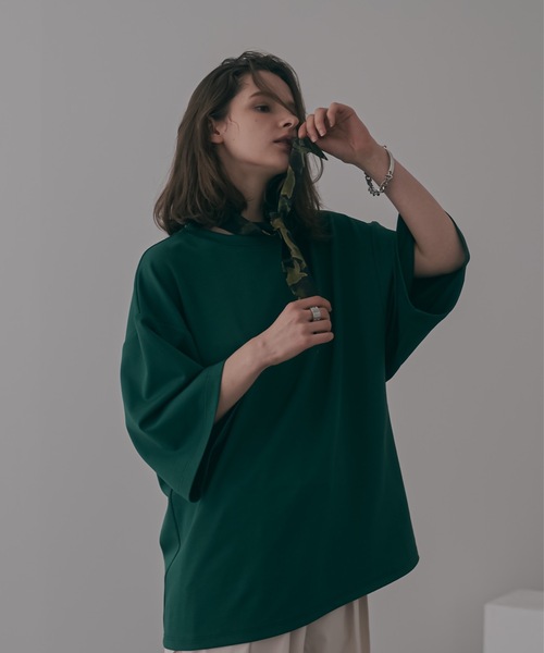 shiki tokyo（シキトウキョウ）の「Oversized Tuck Ballon Color Tee / オーバーサイズタックバルーンカラーTシャツ（Tシャツ/カットソー・メンズ・イエロー/オレンジ/ブルー/グリーン・SMALL/MEDIUM/LARGE）」の7枚目の写真