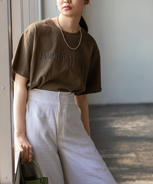 Noble(ノーブル)の「《追加》【N.Jam】レタードプリントTシャツ(Tシャツ/カットソー・レディース・ナチュラル/ネイビー/ホワイト/ブラック/カーキ・FREE)」の4枚目の写真