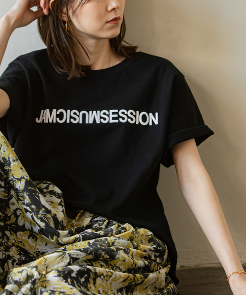 Noble(ノーブル)の「《追加》【N.Jam】レタードプリントTシャツ(Tシャツ/カットソー・レディース・ナチュラル/ネイビー/ホワイト/ブラック/カーキ・FREE)」の1枚目の写真
