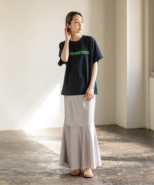 Noble(ノーブル)の「《追加》【N.Jam】レタードプリントTシャツ(Tシャツ/カットソー・レディース・ナチュラル/ネイビー/ホワイト/ブラック/カーキ・FREE)」の7枚目の写真