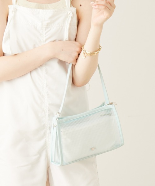 Chico（チコ）の「サテンポーチ付きメッシュショルダー（ショルダーバッグ・レディース・ホワイト/ブラック/ミント・FREE）」の3枚目の写真