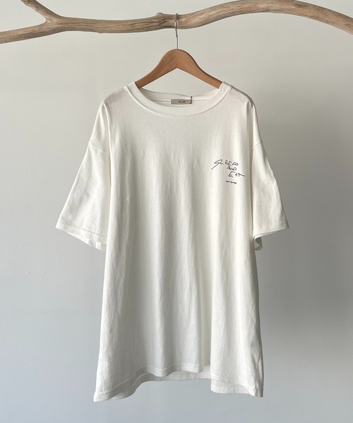 CANAL JEAN(キャナルジーン)の「RED CHOP WORKS(レッドチョップワークス) "SLEEP AND EAT"半袖Tシャツ(Tシャツ/カットソー・レディース・ホワイト/チャコールグレー・38)」の9枚目の写真