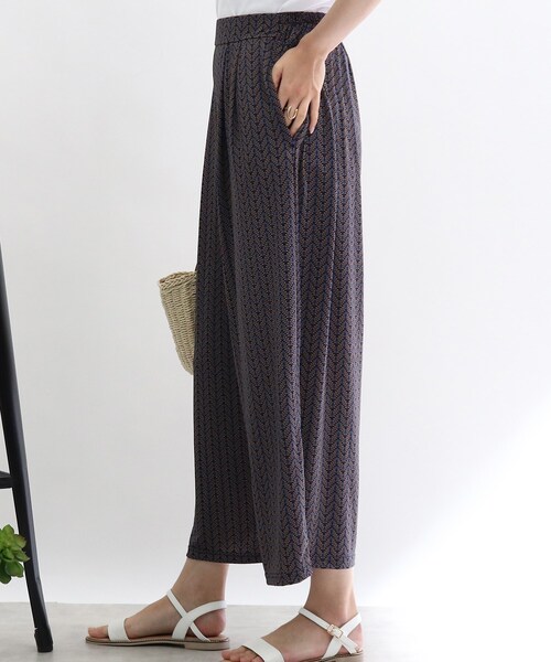 Cutie Blonde（キューティーブロンド）の「◆【洗濯機可/接触冷感/S-L】ゆるテロ柄ワイドパンツ（その他パンツ・レディース・ホワイト系3/ブラック系/ネイビー系/イエロー系・01/02/03）」の21枚目の写真