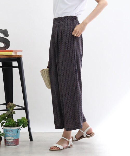 Cutie Blonde（キューティーブロンド）の「◆【洗濯機可/接触冷感/S-L】ゆるテロ柄ワイドパンツ（その他パンツ・レディース・ホワイト系3/ブラック系/ネイビー系/イエロー系・01/02/03）」の22枚目の写真