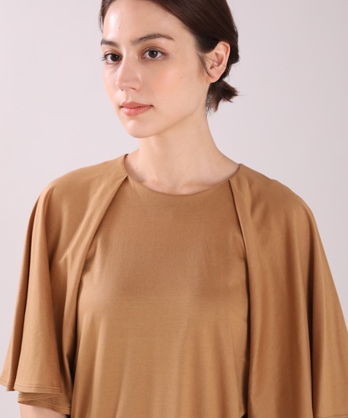 INED(イネド)の「フリルスリーブカットソー(Tシャツ/カットソー・レディース・ブルー/キャメル/スミクロ・9号)」の13枚目の写真