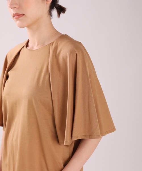 INED(イネド)の「フリルスリーブカットソー(Tシャツ/カットソー・レディース・ブルー/キャメル/スミクロ・9号)」の12枚目の写真
