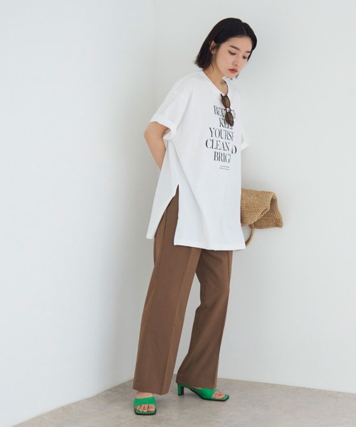 Doux archives（ドゥアルシーヴ）の「センタープレスフレアパンツ（スラックス・レディース・ブラック/ブラウン・SMALL/MEDIUM）」の6枚目の写真