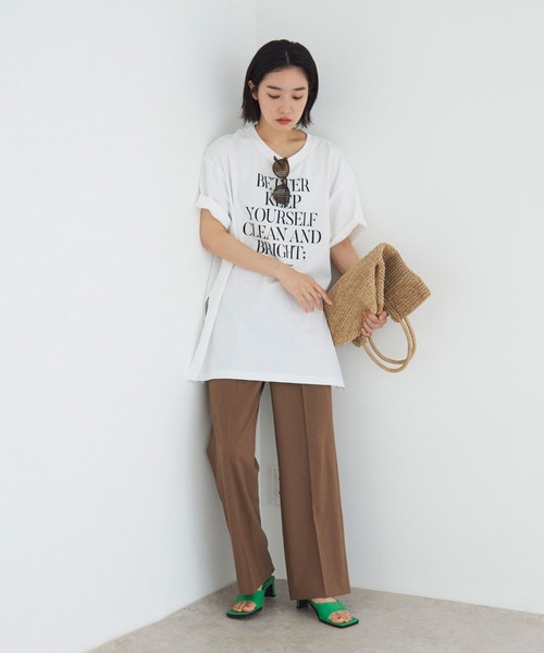 Doux archives（ドゥアルシーヴ）の「センタープレスフレアパンツ（スラックス・レディース・ブラック/ブラウン・SMALL/MEDIUM）」の7枚目の写真