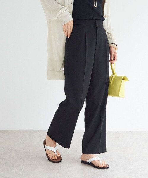 Doux archives（ドゥアルシーヴ）の「センタープレスフレアパンツ（スラックス・レディース・ブラック/ブラウン・SMALL/MEDIUM）」の14枚目の写真