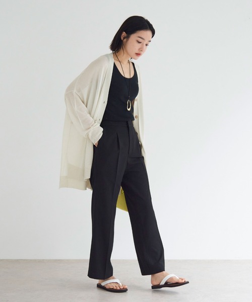 Doux archives（ドゥアルシーヴ）の「センタープレスフレアパンツ（スラックス・レディース・ブラック/ブラウン・SMALL/MEDIUM）」の19枚目の写真