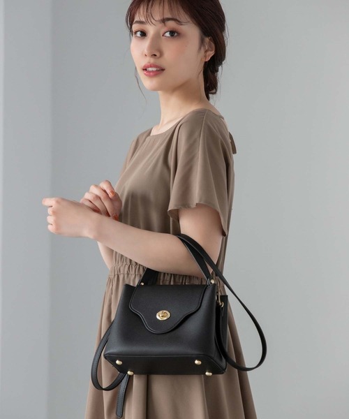 ✨美品✨　フランシュリッペ　黒ハンドバック　ゴールド兎ハンドル ZOZO限定】ワンハンドルシンプルフラップバッグ（ハンドバッグ