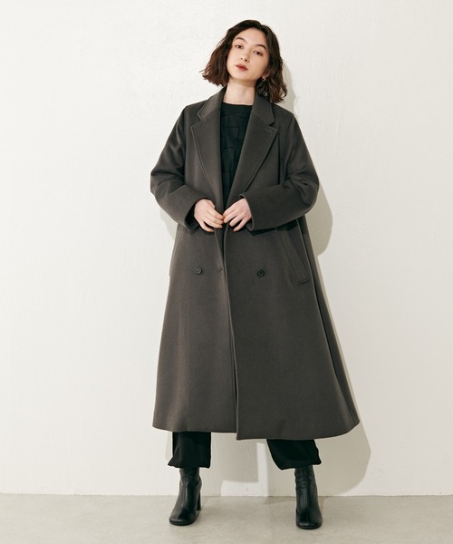 Lui's(ルイス)の「【カタログ掲載アイテム】ハイクオリティメルトンマキシダブルチェスターコート(チェスターコート・レディース・ライトベージュ/グレー/ブラック・FREE)」の14枚目の写真