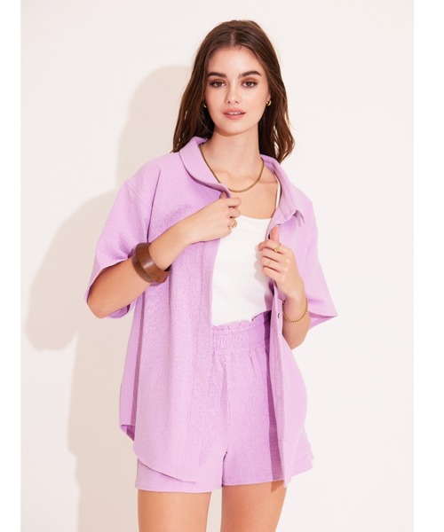 ALEXIA STAM（アリシアスタン）の「Cotton Gauze Shirt /コットンガーゼシャツ（シャツ/ブラウス・レディース・ホワイト/ブラック/パープル・FREE）」の21枚目の写真