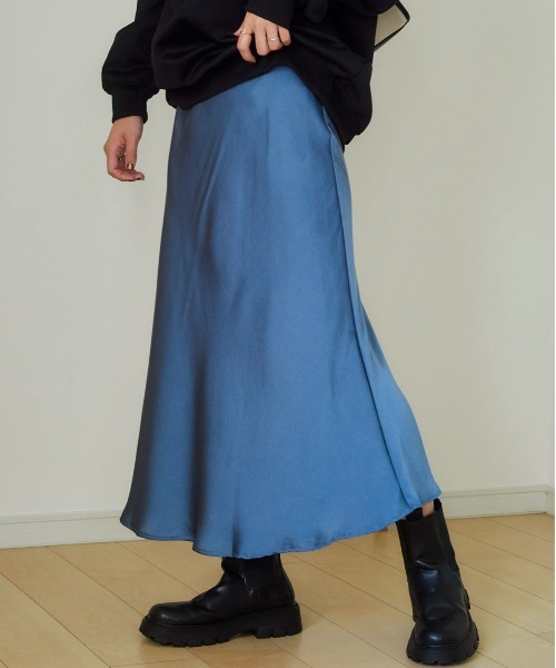 SETUP7（セットアップセブン）の「【SETUP7】サテンマーメイドスカート KNF　※（スカート・レディース・ブラック/マルチ/ピンク/グリーン/ブルー/その他1・FREE）」の4枚目の写真