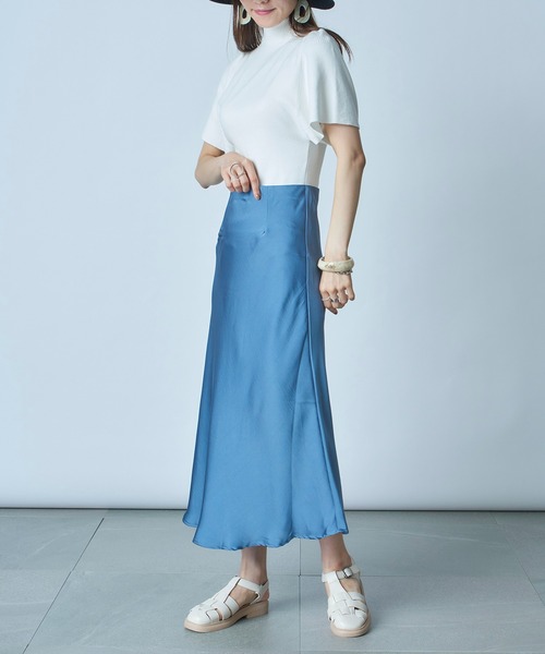 SETUP7（セットアップセブン）の「【SETUP7】サテンマーメイドスカート KNF　※（スカート・レディース・ブラック/マルチ/ピンク/グリーン/ブルー/その他1・FREE）」の8枚目の写真