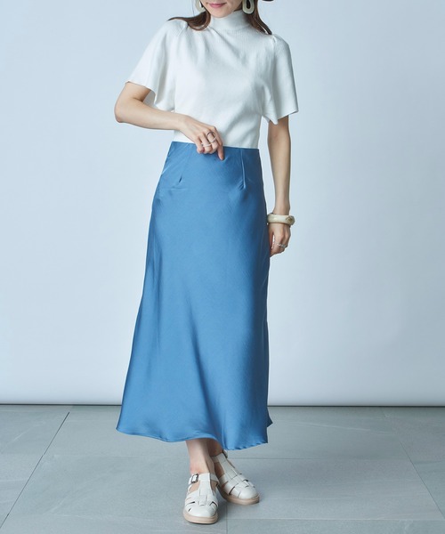 SETUP7（セットアップセブン）の「【SETUP7】サテンマーメイドスカート KNF　※（スカート・レディース・ブラック/マルチ/ピンク/グリーン/ブルー/その他1・FREE）」の10枚目の写真