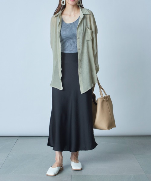 SETUP7（セットアップセブン）の「【SETUP7】サテンマーメイドスカート KNF　※（スカート・レディース・ブラック/マルチ/ピンク/グリーン/ブルー/その他1・FREE）」の14枚目の写真