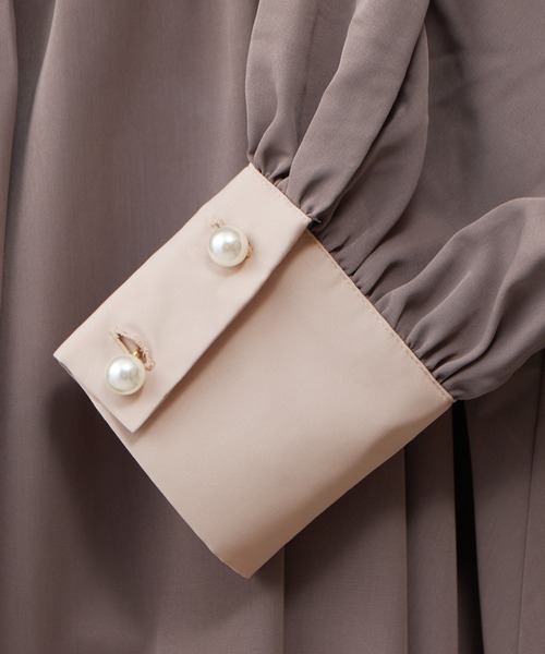 natural couture(ナチュラルクチュール)の「WEB限定カラー有り/2022AW/パール釦シャツワンピース(ワンピース・レディース・ネイビー/ブルー/モカ/その他1/その他2/その他3・FREE)」の13枚目の写真