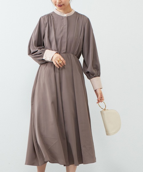 natural couture(ナチュラルクチュール)の「WEB限定カラー有り/2022AW/パール釦シャツワンピース(ワンピース・レディース・ネイビー/ブルー/モカ/その他1/その他2/その他3・FREE)」の7枚目の写真
