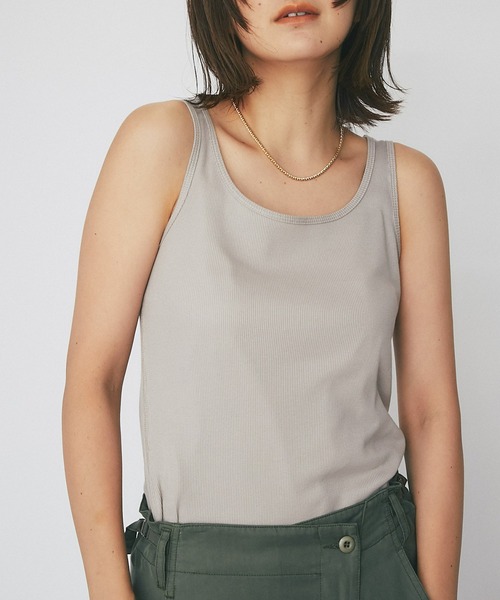 RIVE DROITE（リヴドロワ）の「スクエア風テレコタンク（タンクトップ・レディース・ライトグレー/ブラック/カーキ/グレー系その他・FREE）」の3枚目の写真