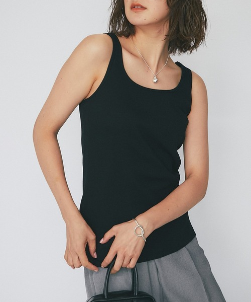 RIVE DROITE（リヴドロワ）の「スクエア風テレコタンク（タンクトップ・レディース・ライトグレー/ブラック/カーキ/グレー系その他・FREE）」の2枚目の写真