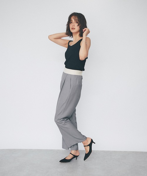 RIVE DROITE（リヴドロワ）の「スクエア風テレコタンク（タンクトップ・レディース・ライトグレー/ブラック/カーキ/グレー系その他・FREE）」の11枚目の写真